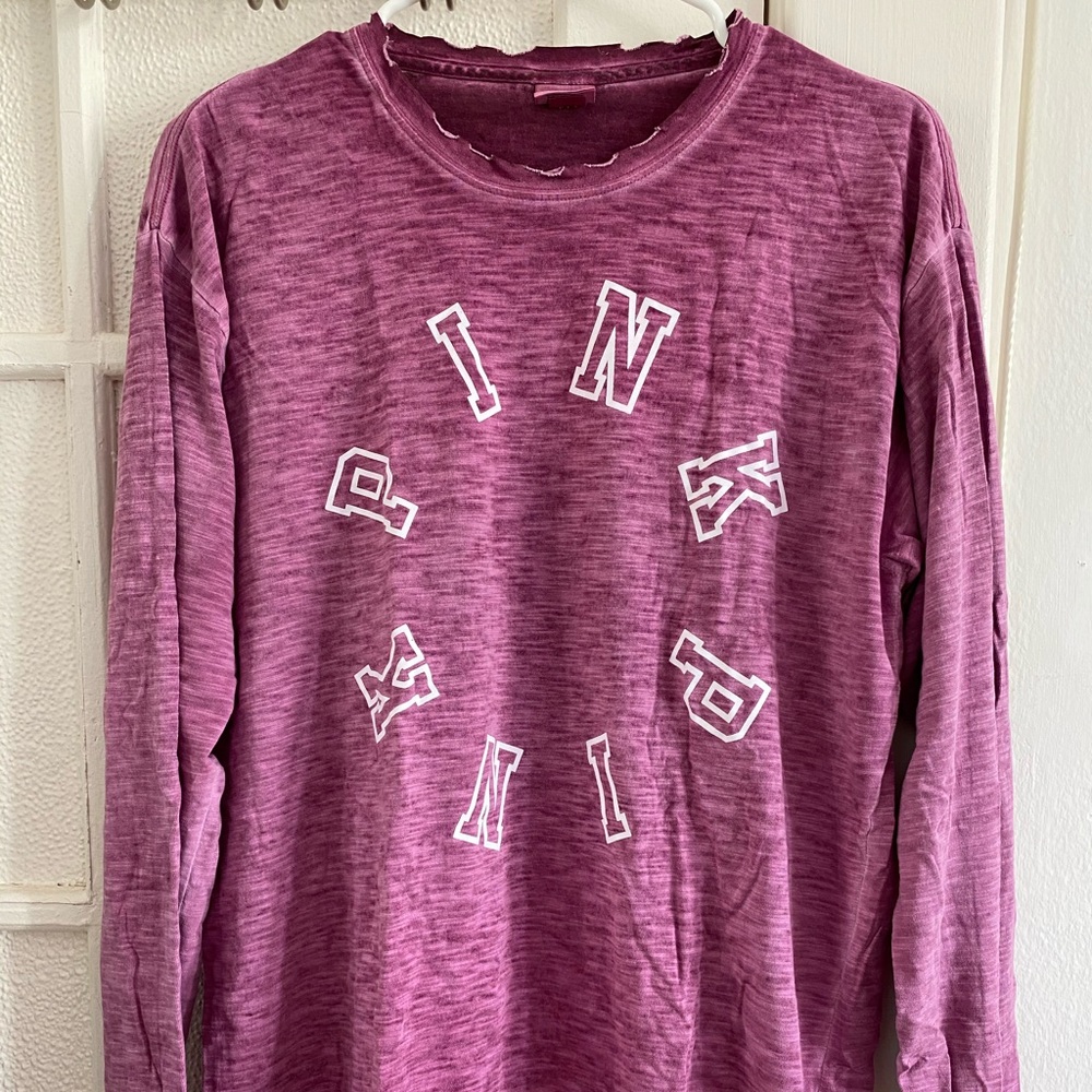 PINK cotton long sleeve t-shirt